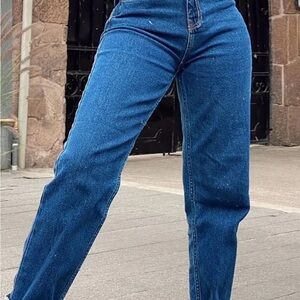 Fashion Nova “I got it from my mama” Blue Boyfriend Jeans Relaxed Fit